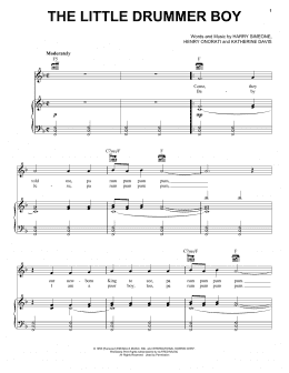 page one of The Little Drummer Boy (Piano, Vocal & Guitar Chords (Right-Hand Melody))