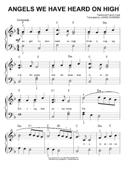 page one of Angels We Have Heard On High (Big Note Piano)