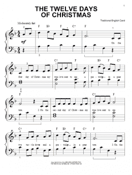 The Twelve Days of Christmas B-Flat Instrument Sheet Music (Lead Sheet)  with Chords and Lyrics