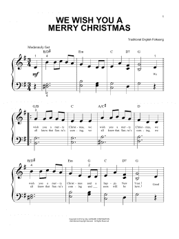 page one of We Wish You A Merry Christmas (Big Note Piano)