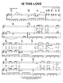 page one of Is This Love (Piano, Vocal & Guitar Chords (Right-Hand Melody))