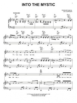 page one of Into The Mystic (Piano, Vocal & Guitar Chords (Right-Hand Melody))