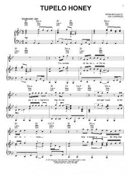 page one of Tupelo Honey (Piano, Vocal & Guitar Chords (Right-Hand Melody))