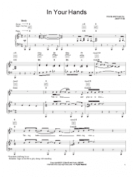 page one of In Your Hands (Piano, Vocal & Guitar Chords (Right-Hand Melody))