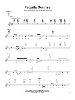 page one of Tequila Sunrise (Ukulele)