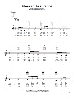 page one of Blessed Assurance (Ukulele)