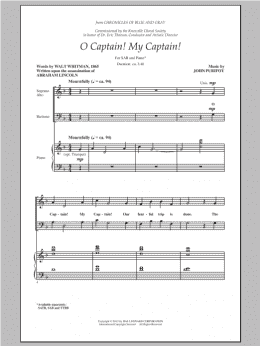 page one of O Captain! My Captain! (SAB Choir)