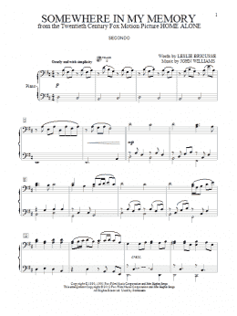 page one of Somewhere In My Memory (Piano Duet)