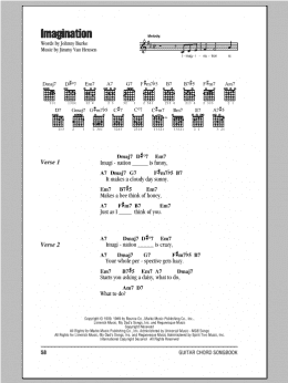 page one of Imagination (Guitar Chords/Lyrics)