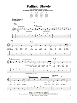 page one of Falling Slowly (from Once) (Easy Guitar Tab)