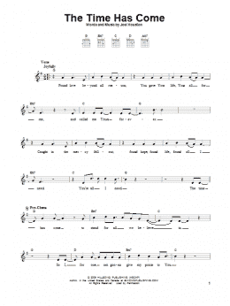 page one of The Time Has Come (Easy Guitar)