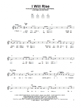 page one of I Will Rise (Easy Guitar)