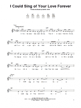 page one of I Could Sing Of Your Love Forever (Easy Guitar)