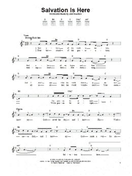 page one of Salvation Is Here (Easy Guitar)