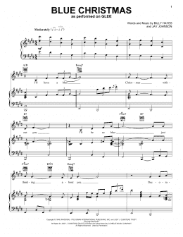 page one of Blue Christmas (Piano, Vocal & Guitar Chords (Right-Hand Melody))