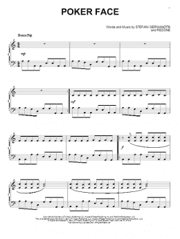 page one of Poker Face (Piano Solo)