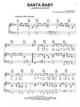 page one of Santa Baby (Piano, Vocal & Guitar Chords (Right-Hand Melody))