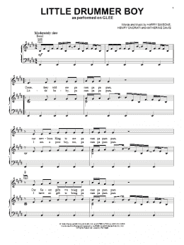 page one of The Little Drummer Boy (Piano, Vocal & Guitar Chords (Right-Hand Melody))