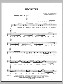 page one of Rockstar (Guitar Tab)