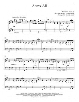 page one of Above All (arr. Glenda Austin) (Educational Piano)