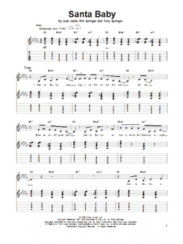 page one of Santa Baby (Guitar Tab (Single Guitar))