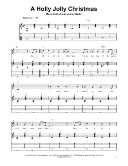 page one of A Holly Jolly Christmas (Easy Guitar Tab)