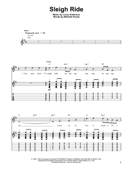 page one of Sleigh Ride (Easy Guitar Tab)