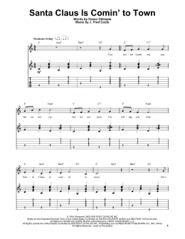 page one of Santa Claus Is Comin' To Town (Easy Guitar Tab)