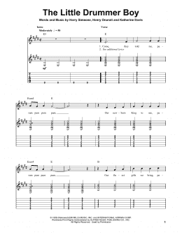 page one of The Little Drummer Boy (Easy Guitar Tab)