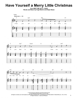 page one of Have Yourself A Merry Little Christmas (Easy Guitar Tab)