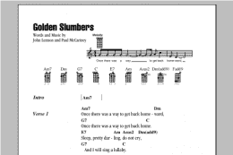 page one of Golden Slumbers (Ukulele Chords/Lyrics)