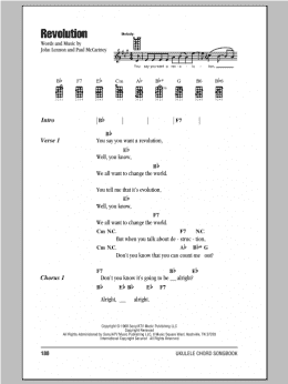 page one of Revolution (Ukulele Chords/Lyrics)