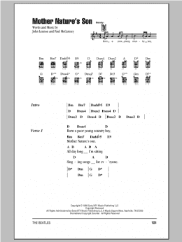 page one of Mother Nature's Son (Ukulele Chords/Lyrics)