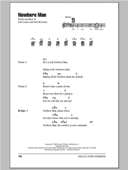 page one of Nowhere Man (Ukulele Chords/Lyrics)