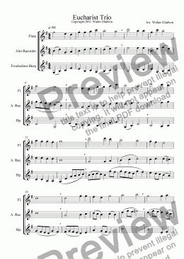 page one of Eucharist Trio (Recorder Consort + Troubadour Harp)