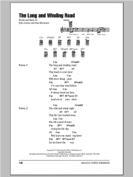 page one of The Long And Winding Road (Ukulele Chords/Lyrics)