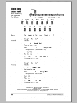 page one of This Boy (Ringo's Theme) (Ukulele Chords/Lyrics)