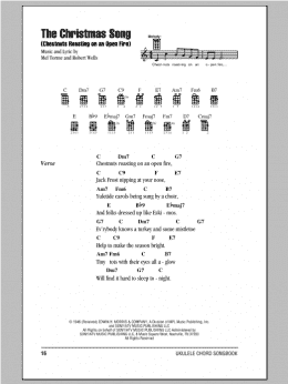 page one of The Christmas Song (Chestnuts Roasting On An Open Fire) (Ukulele Chords/Lyrics)