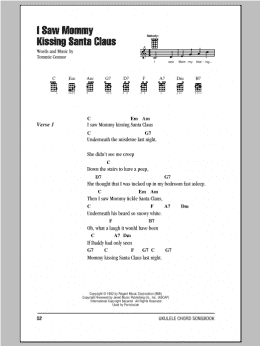 page one of I Saw Mommy Kissing Santa Claus (Ukulele Chords/Lyrics)