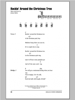 page one of Rockin' Around The Christmas Tree (Ukulele Chords/Lyrics)