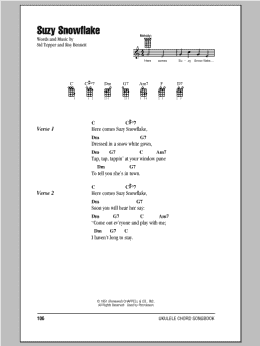 page one of Suzy Snowflake (Ukulele Chords/Lyrics)