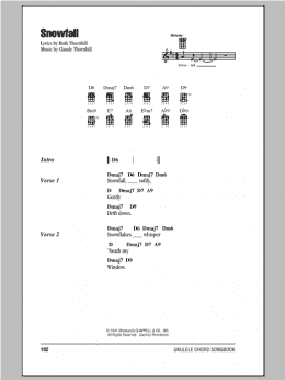 page one of Snowfall (Ukulele Chords/Lyrics)