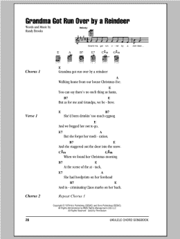 page one of Grandma Got Run Over By A Reindeer (Ukulele Chords/Lyrics)