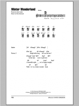 page one of Winter Wonderland (Ukulele Chords/Lyrics)