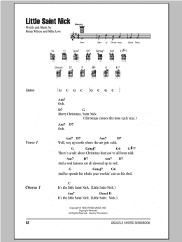 page one of Little Saint Nick (Ukulele Chords/Lyrics)