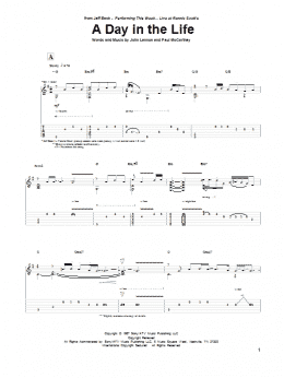 page one of A Day In The Life (Guitar Tab)