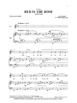 page one of Red Is The Rose (SATB Choir)