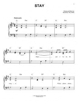 page one of Stay (Easy Piano)