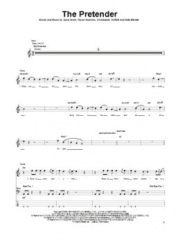 page one of The Pretender (Bass Guitar Tab)