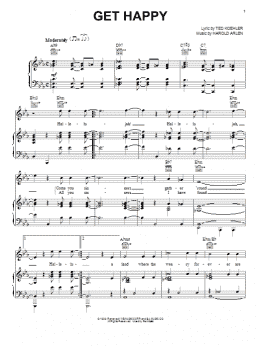 page one of Get Happy (Piano, Vocal & Guitar Chords (Right-Hand Melody))